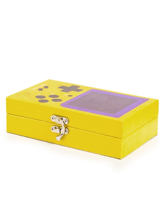 Yellow Retro Handheld Games Console Storage Box