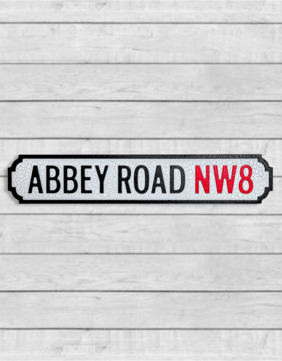 Antiqued Wooden "Abbey Road NW8" Road Sign