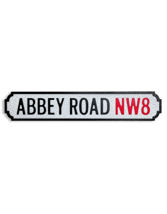 Antiqued Wooden "Abbey Road NW8" Road Sign