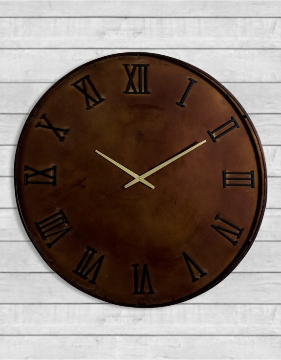 Antiqued Iron Industrial Wall Clock