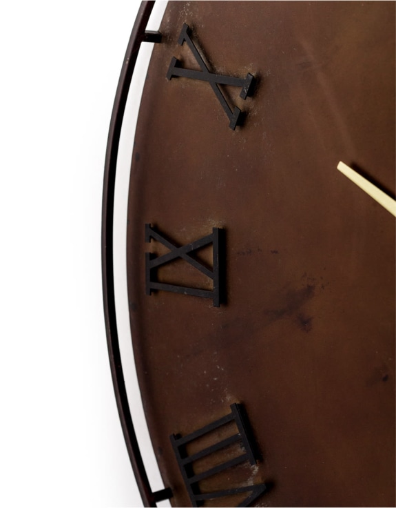 Antiqued Iron Industrial Wall Clock