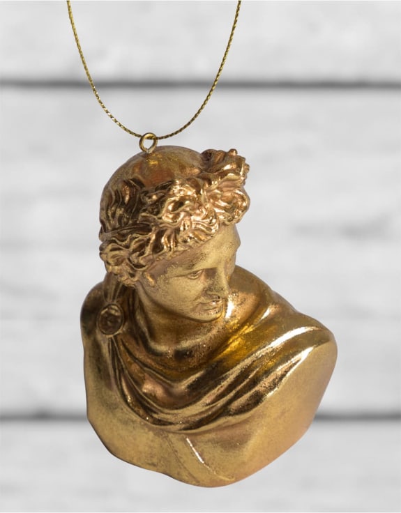 Gold Leaf Apollo Bust Hanging Decoration (to be bought in qtys of 4)