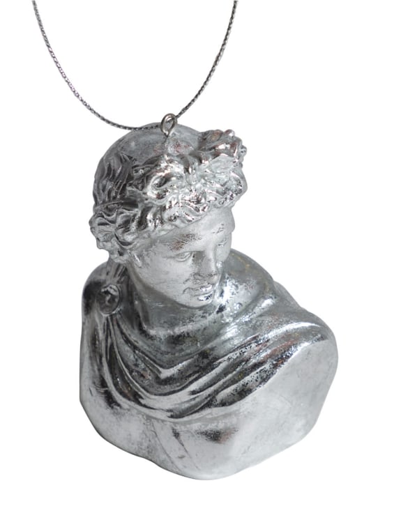 Silver Leaf Apollo Bust Hanging Decoration (to be bought in qtys of 4) (PROMO)