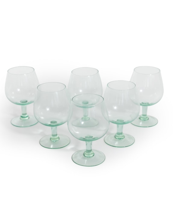 Set of 6 Recycled Glass Gin Goblets