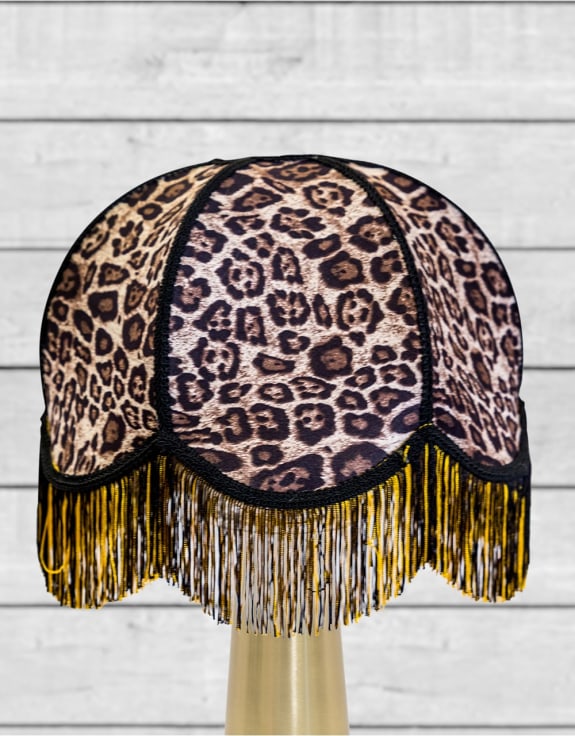 Animal Print Frilled Lampshade (Use As Pendant or Shade)