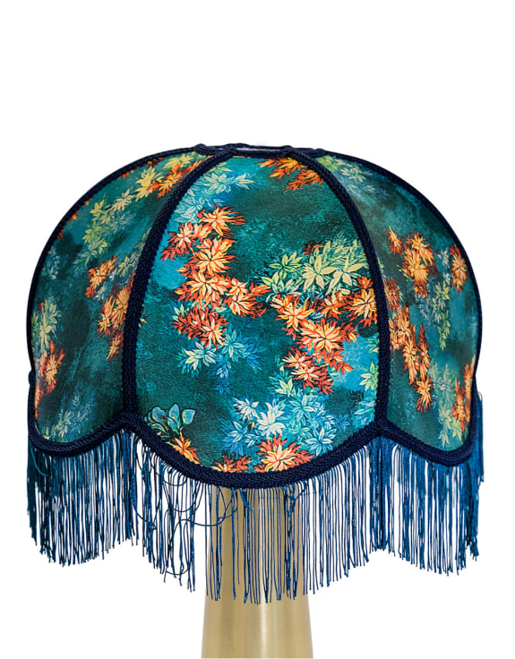 Floral Design Frilled Lampshade (Use As Pendant or Shade)