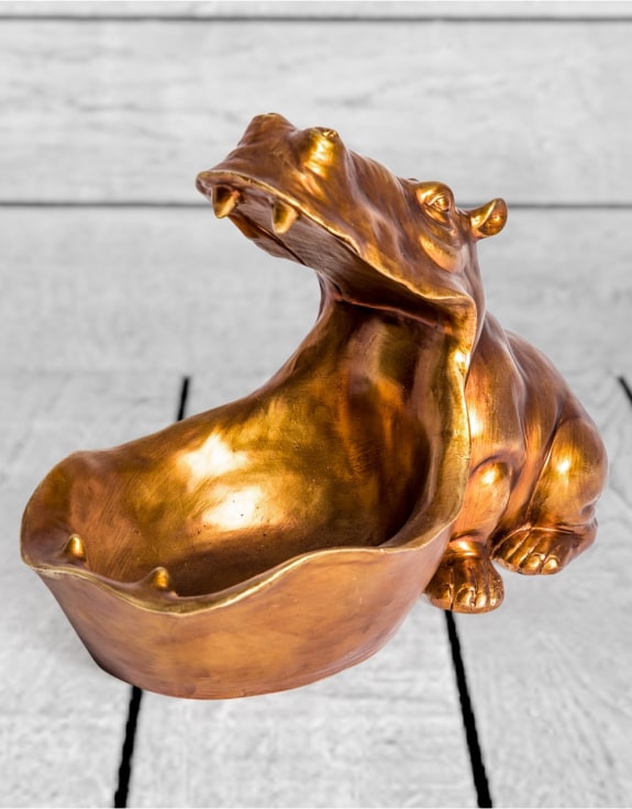 Antiqued Copper Hungry Hippo Storage Bowl (to be bought in qtys of 2)