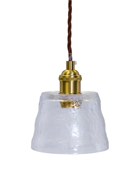 Antique Brass Pendant Light with Clear Glass Shade