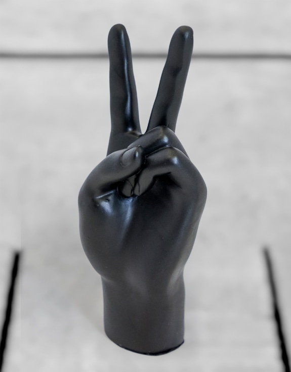 Black "Peace" Hand Figure