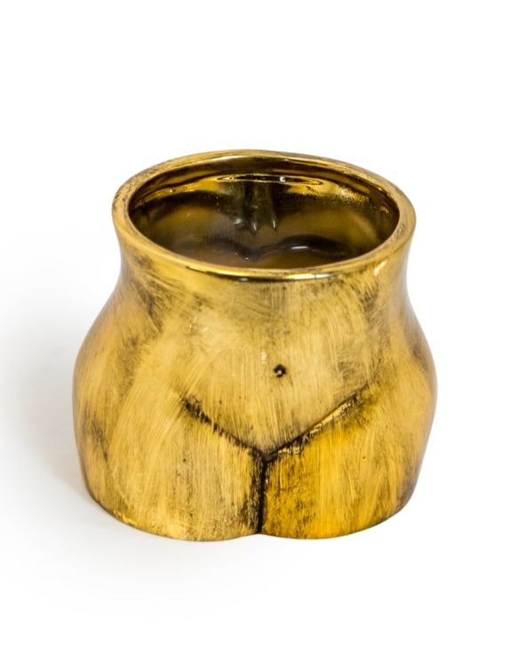 Antique Gold Medium Booty Flower Pot/Storage Jar