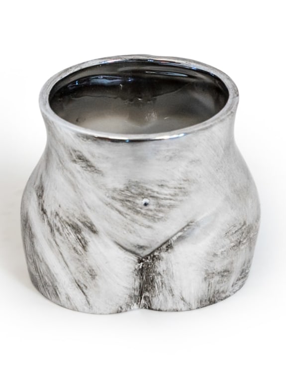 Antique Silver Medium Booty Flower Pot/Storage Jar