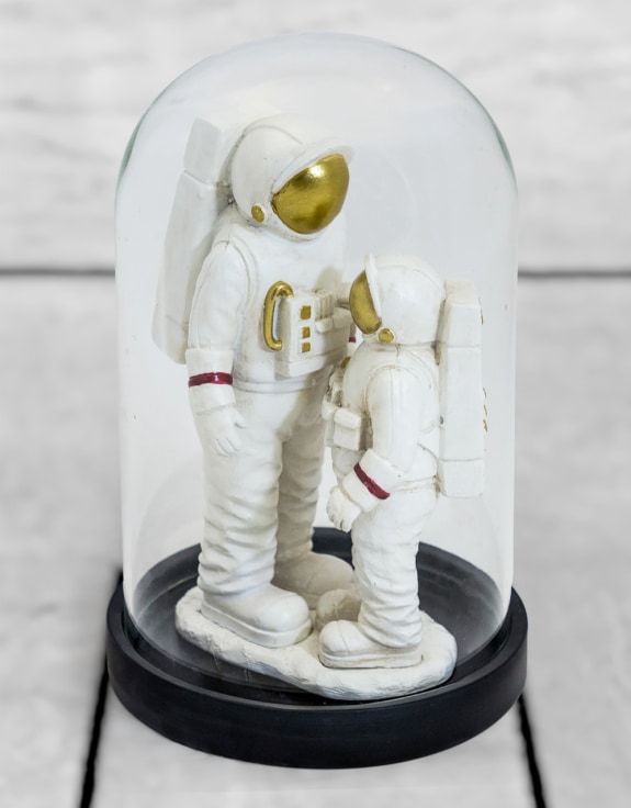 Astronaut Parent and Child in Glass Dome