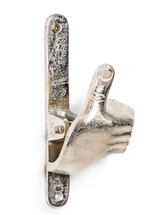 Raw Nickel Thumbs Up Hand Door Knocker (to be bought in qtys of 2)