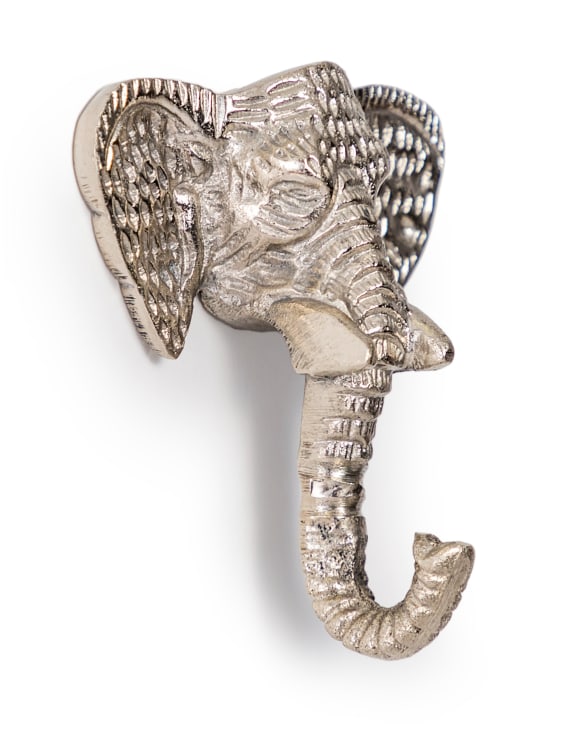 Raw Nickel Elephant Head Coat Hook