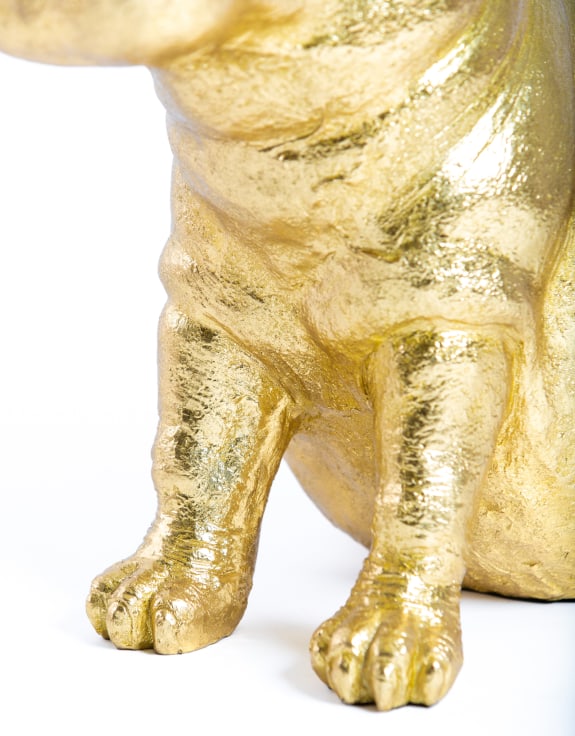 Large Gold Hippo Glass Top Side / Coffee Table