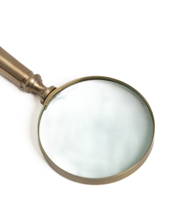 Large Antique Brass Magnifying Glass