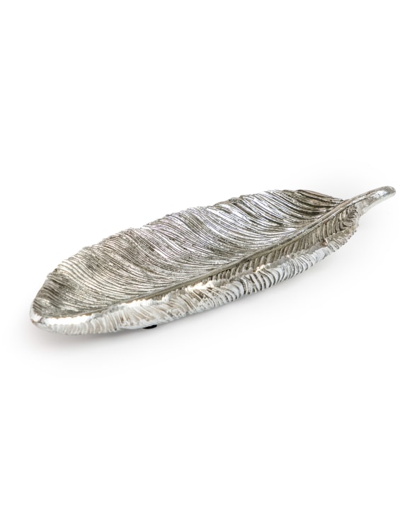 Medium Antique Silver Feather Storage Bowl (to be bought in qtys of 4)