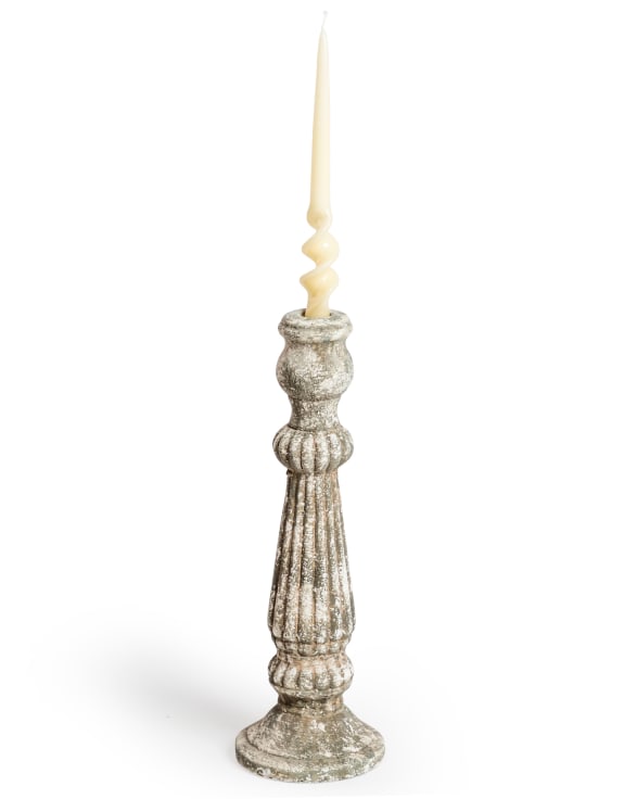 Medium Rustic Stone Effect Candlestick