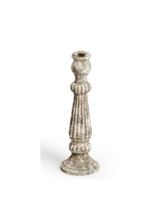 Medium Rustic Stone Effect Candlestick