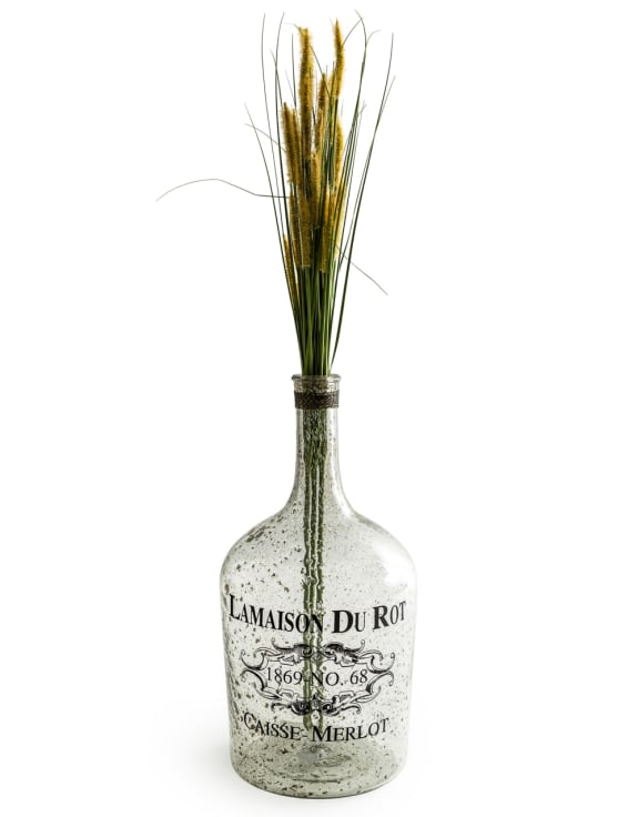 Extra Large Bubbled Glass "La Maison Du Rot" Bottle / Vase