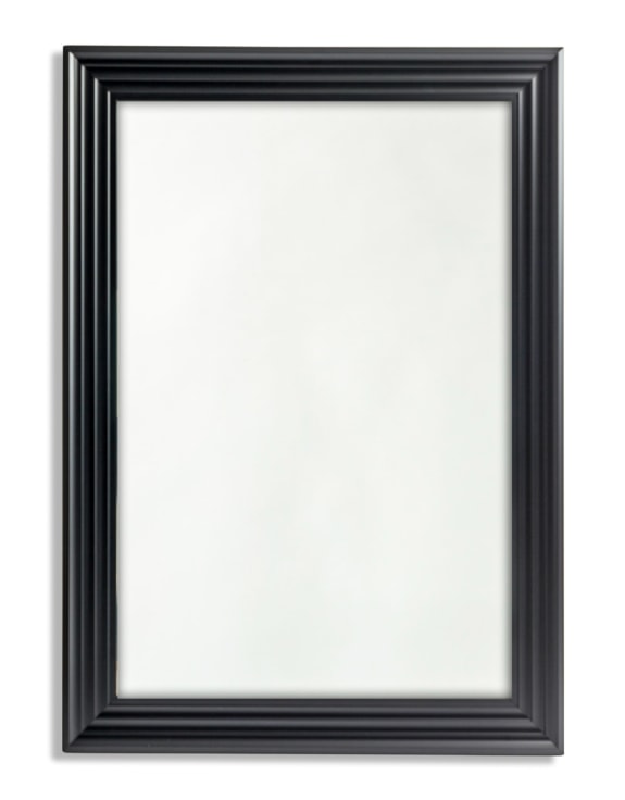 Large Matt Black Step-Framed Blackpool Mirror