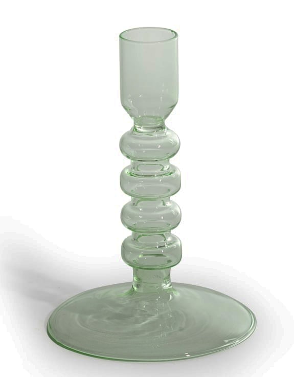 Pale Green Glass Candle Holder
