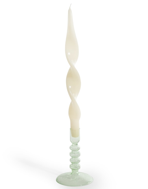Pale Green Glass Candle Holder