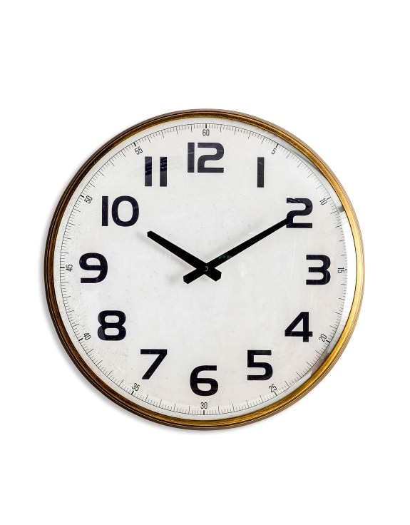 Vintage Station Wall Clock with Convex Glass