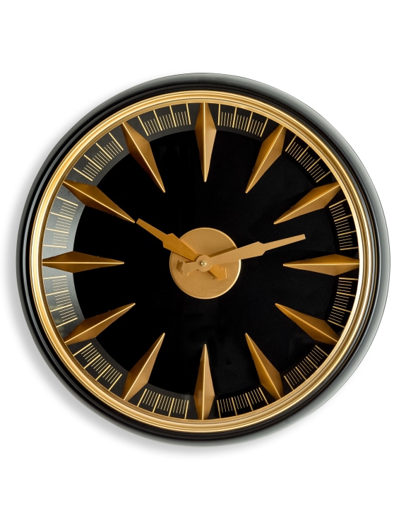 Black & Antique Gold California Wall Clock