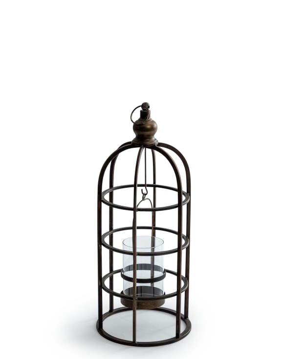 Industrial Metal Medium Bird Cage Lantern / Candle Holder