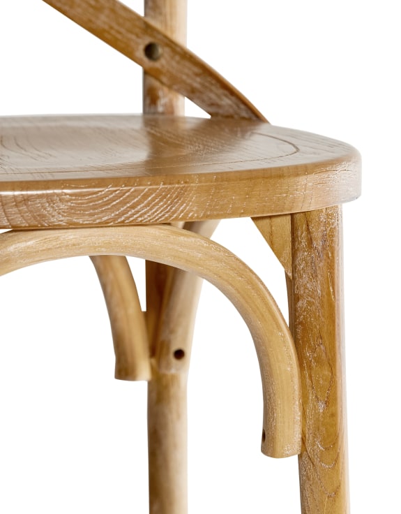 Reclaimed Elm Cross-Back Bar Stool