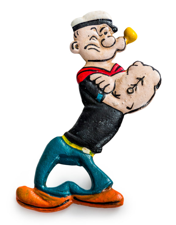 Cast Iron Popeye Bottle Opener (to be bought in qtys of 5)