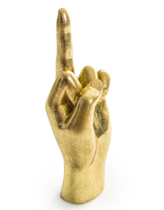 Gold Middle Finger Hand Figure