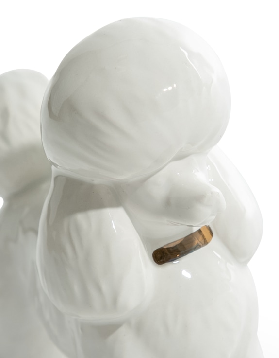 White Poodle Ceramic Candle Holder (to be bought in qtys of 4)