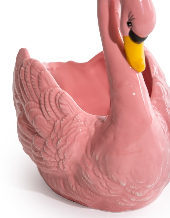 Pink Swan Ceramic Planter / Storage Bowl (to be bought in qtys of 4)