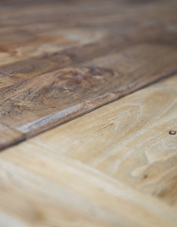 Reclaimed Dark Elm Extending Dining Table