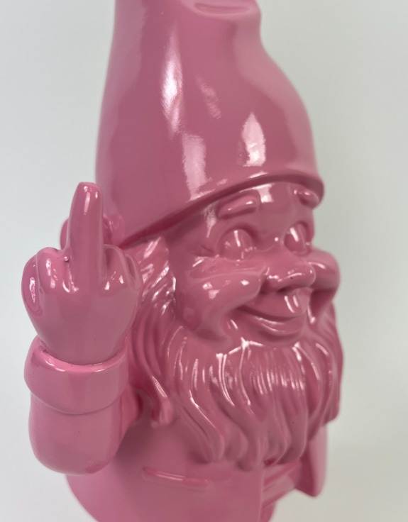 Medium Bright Pink "Naughty Gnome" Figure