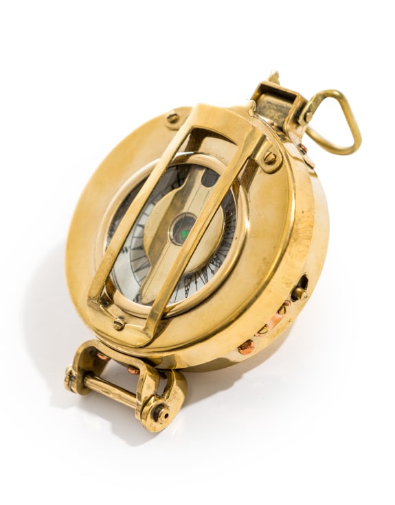 Polished "Stanley London" Navigation Compass