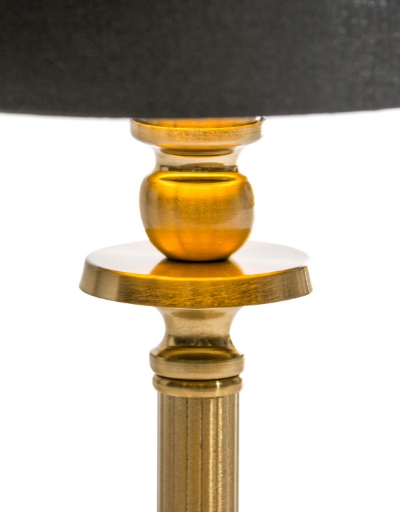 Brass Cordless Rechargeable Table Lamp with Black Shade