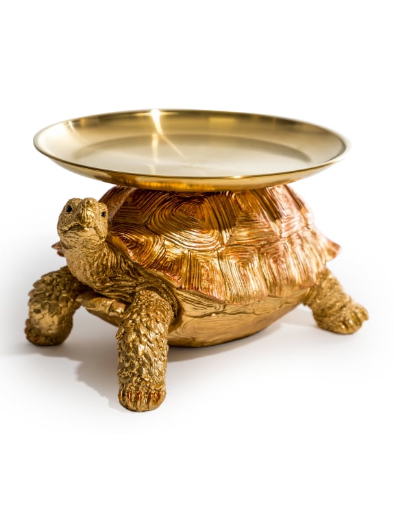 Gold & Bronze Tortoise w/ Gold Tray