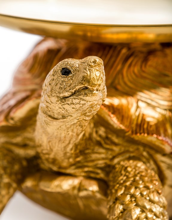 Gold & Bronze Tortoise w/ Gold Tray