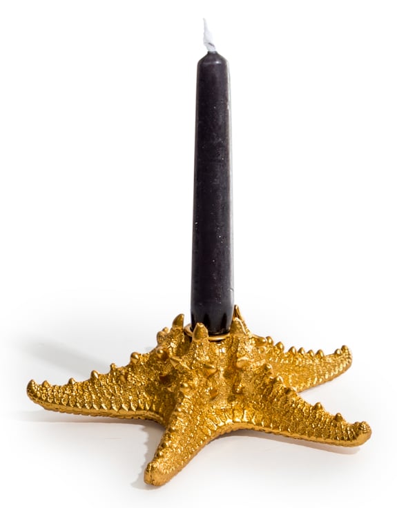 Antique Gold Starfish Candle Holder