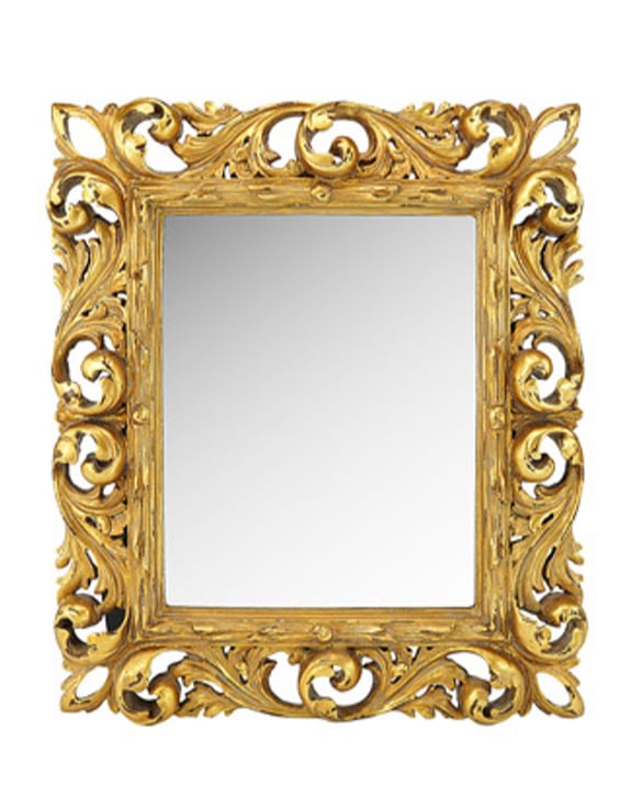 Antiqued Gold Ornate Rectangular Mirror