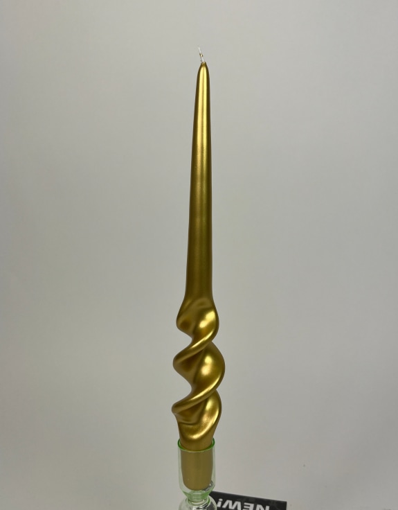 "Metallic Gold" 29cm Hand Turned Taper Candle