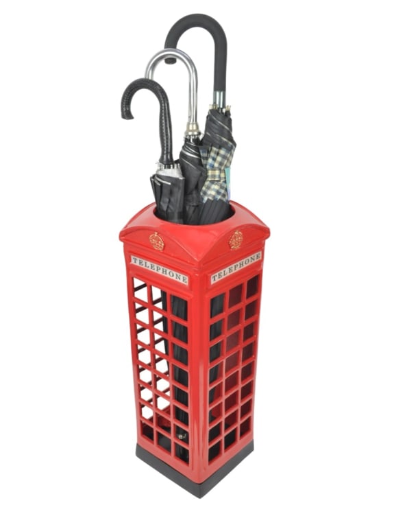 Cast Aluminium Red Telephone Box Umbrella Stand