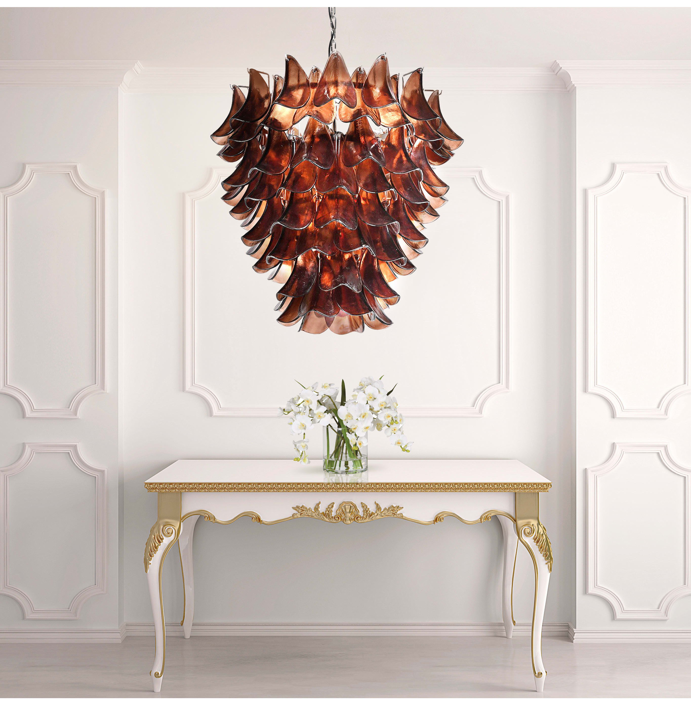 Glass Leaf Chandelier