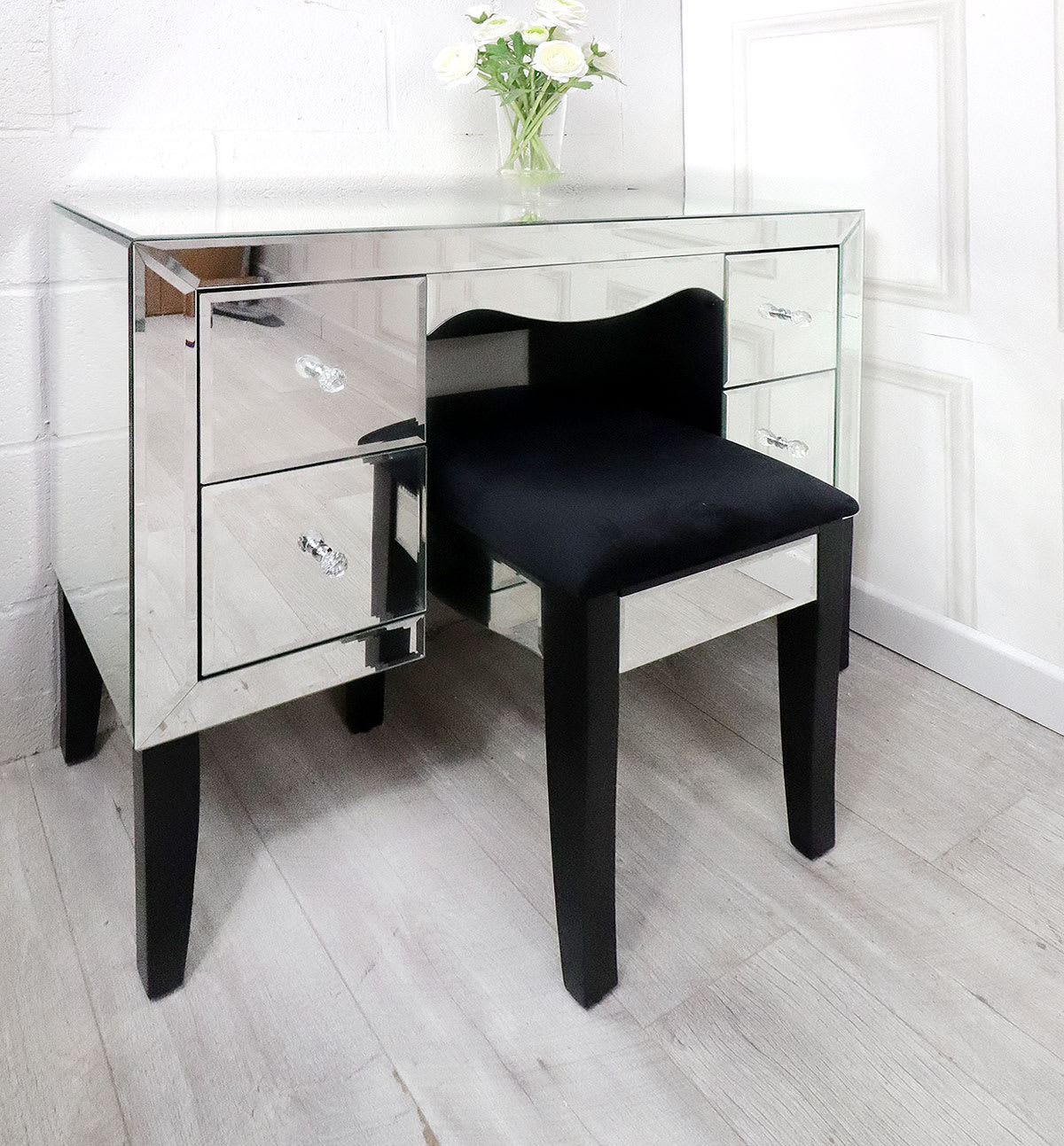 Kimberly Mirrored Dressing Table and Stool