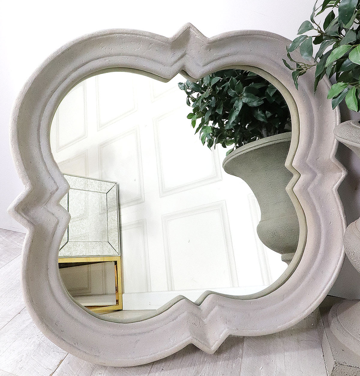 Stone Effect Gothic Mirror