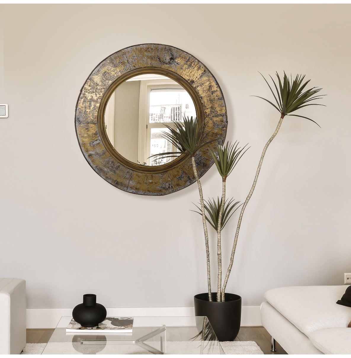 Gold Distressed Mirror