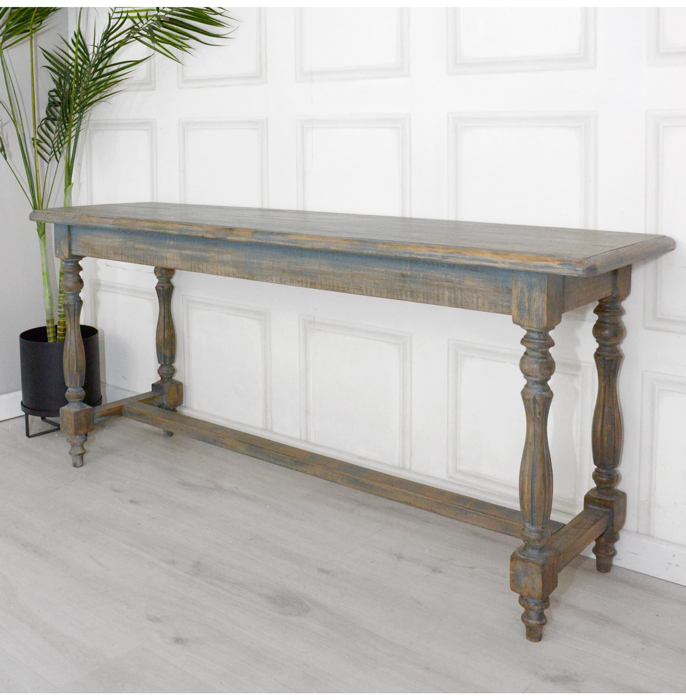 Blue Distressed Console Table